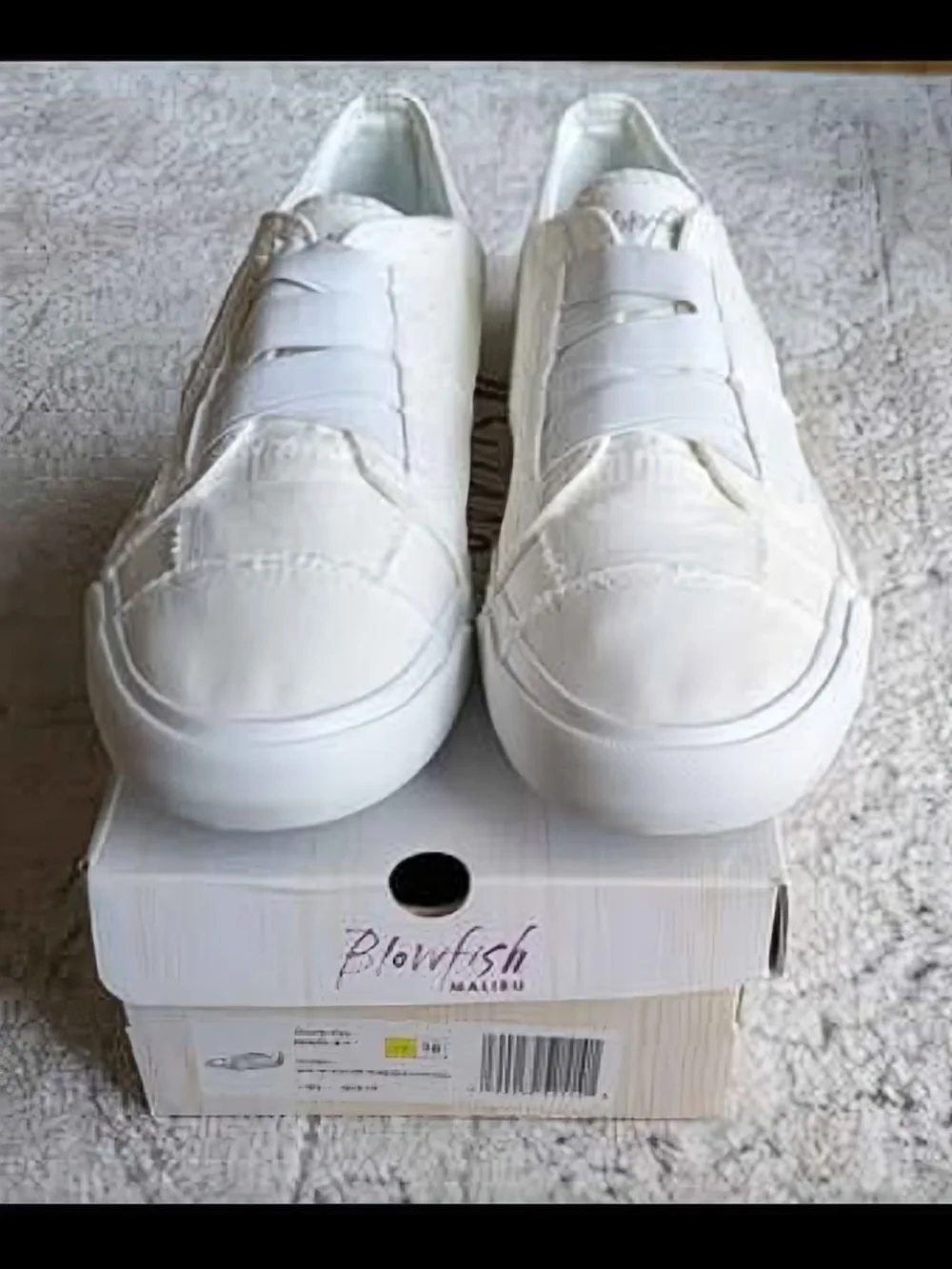 Marley Slip On White Color Washed Canvas Womens Sneakers Size 10